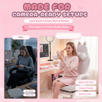 Chaise de jeu inclinable confortable 2026 avec oreilles de chat et support lombaire massant