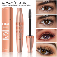 Mascara waterproof longue tenue 24h, effet volume et courbure intense, sans grumeaux, capture les cils fins, brosse élastomère pour une application plus facile