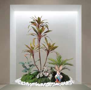 Arrangement de plantes artificielles pour aménagement intérieur : Palmier Areca, Palmier du voyageur, Grandes plantes vertes sur pied pour décoration intérieure - Product Image 4