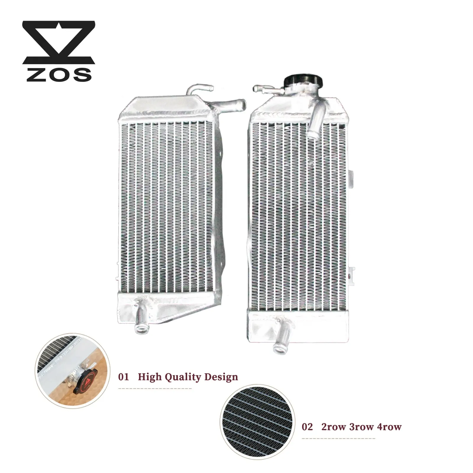 Radiateur de moto tout en aluminium à 2 rangées/noyau pour Honda CRF450R CRF 450 2009 2010 2011 2012 une paire