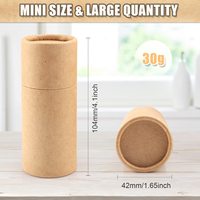 Tube en Carton Kraft Recyclable de 1 oz/30 ml avec Couvercle, Boîte en Carton Vide pour Emballage de Bijoux, Crayons, Thé, Café