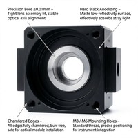 Boîtier optique en alliage d'aluminium de précision CNC OEM, anodisé à faible réflexion pour usinage, boîtier multi-cavités pour caméra de spectroscopie