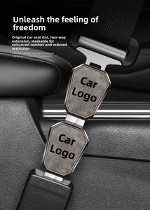 Extensor de Hebilla de Cinturón de Seguridad de Coche con Logotipo Personalizado, Extensor de Conector de Cinturón de Seguridad de Coche de Aleación de Zinc y Cuero con Logotipo de Marca de Coche Personalizado - Product Image 2