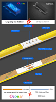 Bande lumineuse LED COB super fine de 2,7 mm pour la décoration de voiture, 12 V, 480 LED/m, blanc chaud et froid, bande lumineuse linéaire flexible