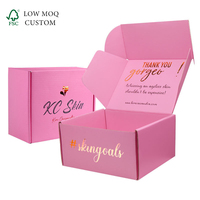 Boîtes cadeaux personnalisées en carton rose avec estampage à chaud or rose pour vêtements, lingerie et cosmétiques