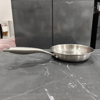 Mini poêle à frire en titane triple couche avec poignées personnalisées, finition martelée et polie au sable, pour cuisine, poêles légères