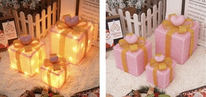 Ensemble de 3 lampes de nuit LED, décoration lumineuse de Noël pour la décoration de mariage et cadeau de fête pour la chambre des filles - Product Image 6