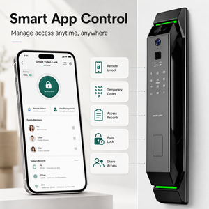 กุญแจล็อคประตูอัจฉริยะ 2026 Tuya WiFi Cloud ระบบดิจิตอล สแกนลายนิ้วมือ สำหรับประตูเหล็ก พร้อมกล้องสำหรับบ้าน - Product Image 4
