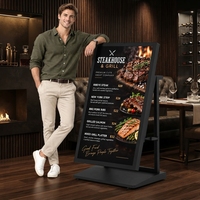 Kiosque publicitaire LCD extérieur haute luminosité, support portable au sol, étanche IP65, menu numérique pour restaurant