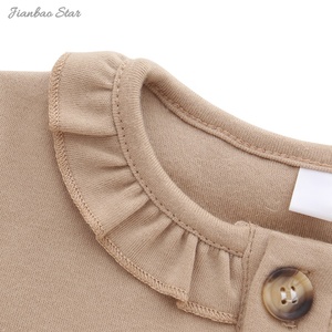 शिशुओं और बच्चों के लिए बुटीक मनमोहक मीठी सूती पोशाक, वसंत ग्रीष्म बेबी गर्ल्स लंबी आस्तीन रफ़ल कॉलर प्यारा स्टाइल - Product Image 6