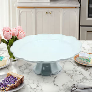 Plateau à gâteau rond en céramique écologique <span class=keywords><strong>de</strong></span> haute qualité et assiette <span class=keywords><strong>de</strong></span> fruits Restaurant Dessert dîner outils usine directe en gros - Product Image 1