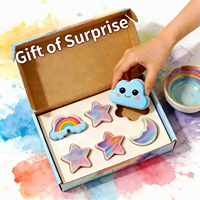 Bain naturel et biologique pour enfants, huile essentielle hydratante, coffret cadeau arc-en-ciel, OEM, vente en gros, bombes de bain effervescentes
