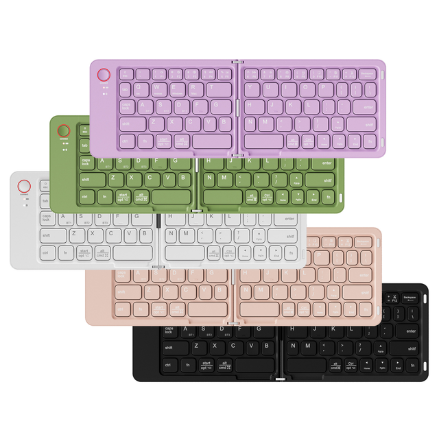 New Portable Wireless Double-fold Keyboard with 87 Keys for Laptop and Mobile Phone