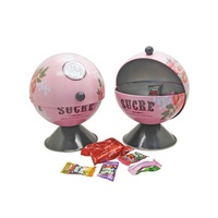 Boîte métallique en forme de boule, pour bonbons et chocolat, récipient en étain