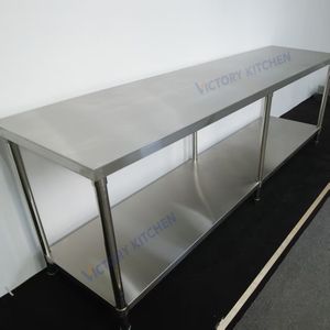 VICTORY KITCHEN Heavy Duty Stainless Steel <b>Worktable</b> Inox Prep <b>Worktable</b> Base Upstand for Restaurant/Catering/Hotels Acrylic - Product Image 2