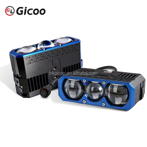 ไฟสปอร์ตไลท์ LED สำหรับกระจังหน้ารถยนต์ GICOO รุ่นใหม่ กำลังไฟสูง 220W ความสว่าง 30000LM แสงสีขาว 6000K 12V ระบบระบายความร้อนด้วยพัดลมคู่ กันน้ำ ใช้ได้กับรถยนต์ทั่วไป - Product Image 1
