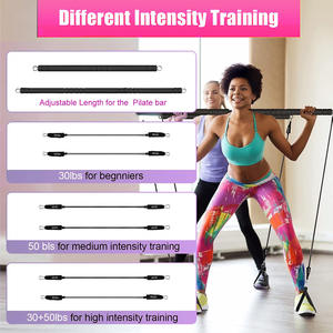 Kit <span class=keywords><strong>de</strong></span> barre <span class=keywords><strong>de</strong></span> traction réglable Peak pour fitness, gym, yoga, pilates, avec bandes <span class=keywords><strong>de</strong></span> résistance d'entraînement 50lbs et 30lbs, et bâtons <span class=keywords><strong>de</strong></span> pilates - Product Image 3