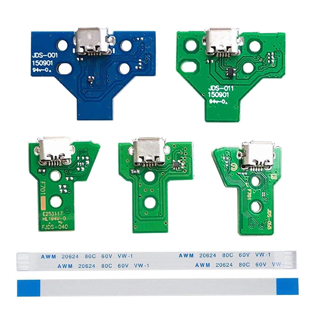 Replacement Charging Port Assembly Repair Part Micro USB Adaptor Charger Socket Board Connector Module for PS4 Controller