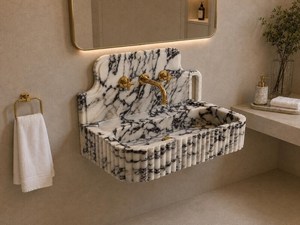 Lavabo de salle de bain moderne en marbre de qualité supérieure, solution sanitaire de luxe pour la maison, l'hôtel et les centres de villégiature - Product Image 2