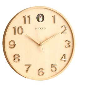 Wooden Wall Clock Round Quartz Battery Powered Minimalist Design For Home Office Decor - Product Image 4