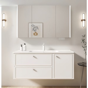 Bathroom cabinet French ceramic integrated basin <b>mirror</b> cabinet hand wash basin wash <b>table</b> bathroom cabinet - Product Image 1