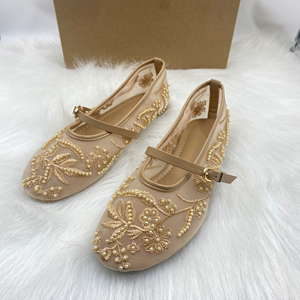 Nouvelles Chaussures Plates Mary Jane en Maille Brodée Florale Premium 2026 avec Bride à Boucle Perlée – Style Décontracté - Product Image 5