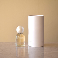 Flacon de parfum rond en verre de luxe 30ml 50ml 100ml avec bouchon à vis, sérigraphie, logo personnalisé, pulvérisateur à pompe et boîte – Prix usine