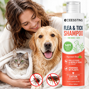 Champú Antipulgas y Garrapatas para Mascotas <span class=keywords><strong>de</strong></span> Marca Privada, Limpiador para Baño y Limpieza, Champú Natural y Orgánico Antipulgas y Garrapatas para Perros y Gatos - Product Image 1