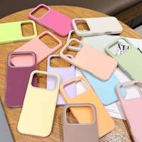 Coque de téléphone givrée couleur bonbon tendance pour iPhone 18 17 Pro Max 16 15 14 Plus, en silicone liquide antichoc, protection arrière pour mobile