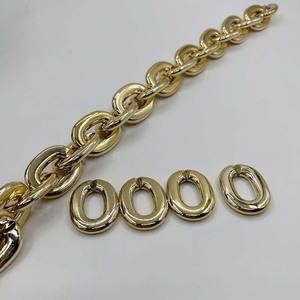 Collar de Cadena de Plástico ABS, Cadena Grande Dorada, Acrílico Electrochapado, Estilo Rapero - Product Image 3