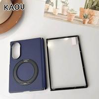 Funda de Teléfono Tipo Cartera KAOU para Samsung Z Fold8, Cuero Artificial, Anillo Magnético, Diseño de Color Puro