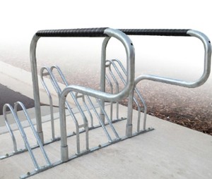 ราวจักรยานกลางแจ้งแบบเหล็กชุบสังกะสีอุปกรณ์จอดจักรยานสาธารณะปรับแต่งได้ - Product Image 4