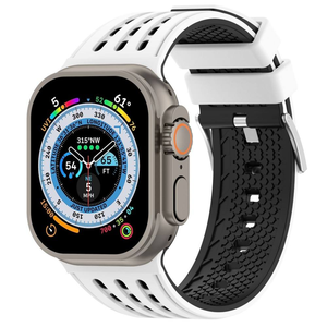 Bracelet de montre en silicone perforé bicolore pour Apple Watch 42 mm 46 mm 49 mm pour iWatch Series 11 10 9 8 Ultra 3 - Product Image 2