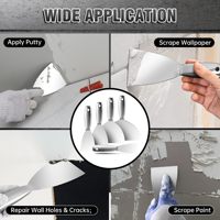 Ensemble de 5 couteaux à mastic en acier inoxydable 2\" 3\" 4\" 6\" 8\" Grattoir à mastic pour le retrait du papier peint, la réparation de la peinture, du mur sec, de la boue