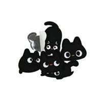 Patchs brodés en gros avec logo chat noir, à coudre ou thermocollants, pour ordinateur