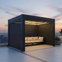 Pergola motorisée intelligente en alliage d'aluminium, étanche, anti-corrosion, insonorisée, pour usage extérieur 3x3 m, livraison gratuite