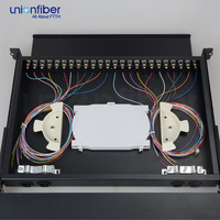Panneau de brassage optique coulissant sur rail DIN 24 ports 1U 19 pouces pour extérieur, 24 fibres, pour montage en rack ODF, dispositif de communication par fibre optique