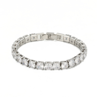 Bracelet français délicat avec 23 grandes boucles en zirconium, accessoires de mode brillants et simples, bijoux de bureau, bracelets et joncs