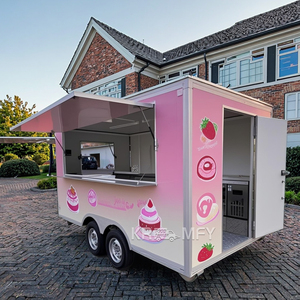 รถขายอาหารบาบีคิวรถเข็นข้างถนนรถเทรลเลอร์ขายอาหารเคลื่อนที่ทรงสี่เหลี่ยมมีอุปกรณ์ครบครันในห้องครัว - Product Image 1