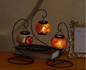 مراكش اليدوية الزخرفية شمعة حامل الزجاج شمعة من الفسيفساء أصحاب الفوانيس و شمعة داخل إناء لديكور المنزل - Product Image 5