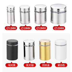 Clous publicitaires en acier inoxydable Xinshengfa 12-25mm Noir mat Argent brillant Or brossé Blanc porcelaine Fixation verre - Product Image 1