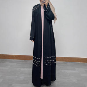 Último Modelo F321, Túnica Musulmana con Cuentas, Abaya Larga para Mujer, Kaftán para Servicios Religiosos, Ropa Islámica Modesta - Product Image 1