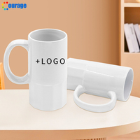 Vente en gros de tasses à bière en verre avec poignée, 530 ml, vierges pour sublimation, impression simple
