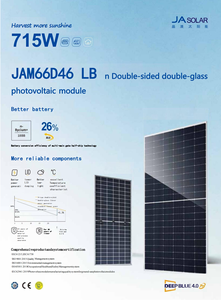 Panel solar de media celda de silicio monocristalino JA 700 - 715W de alta calidad, certificado TUV y equipado con vidrio frontal eléctrico - Product Image 3