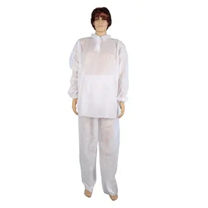 पॉकेट पीपी गैर-बुना लैब कोट स्क्रब सूट के साथ डॉक्टरों और नर्सों के लिए डिस्पोजेबल अस्पताल पोशाक