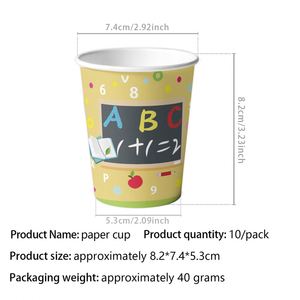 Artículos de Fiesta Personalizados con Temática de Regreso a Clases, Decoración para Crear Ambiente, Vasos Desechables, Platos de Papel, Juegos de Servilletas - Product Image 4