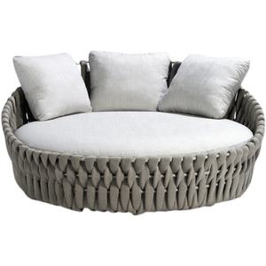 Cama de día redonda de alta calidad con forma de barco, muebles de mimbre para patio y jardín para patios, hoteles y villas - Product Image 3