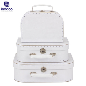 Wholesale Paperboard Suitcase Kids Cardboard Suitcase Shape Gifts <b>Boxes</b> New Born Baby Gift <b>Boxes</b> with Handle - Product Image 1