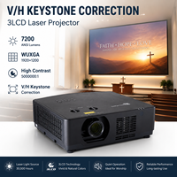 Projecteur laser 3LCD pour lieux de culte, 7200 lumens ANSI, Wuxga, fonctionnement silencieux à 27 dB