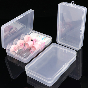 SUNSHING Clear Rectangular Flat Plastic Cosmetic <b>Box</b> Travel <b>Makeup</b> Organizer Nail Tool <b>Storage</b> Container Disposable Mask Case - Product Image 3